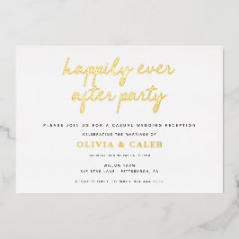 幸せな結婚式の披露宴 箔招待状