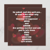 幸せな結婚式の招待状の文面 招待状 (正面/裏面)