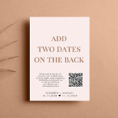 幸せな結婚式の招待状 ピンクのQRコード 結婚披露宴 招待状