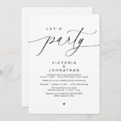 幸せな結婚式の祝宴にお誘いします「Let's Party」 招待状 (正面/裏面)