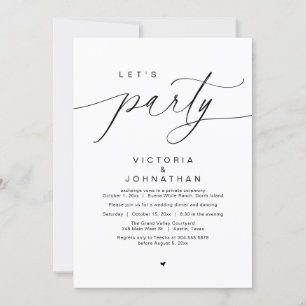 幸せな結婚式の祝宴にお誘いします「Let's Party」 招待状