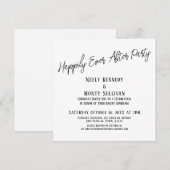 幸せな結婚式後のパーティー シンプルな結婚式後イベント 招待状 (正面/裏面)