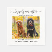 幸せな結婚式 カスタム犬写真 ペットウェディング スタンダードカクテルナプキン (正面)