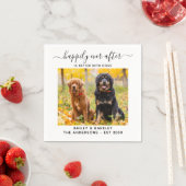 幸せな結婚式 カスタム 犬 写真 ペット ウェディング スタンダードカクテルナプキン (インサイチュ)