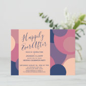 幸せな結婚式 カラフルな円形 受付のみ 招待状 (スタンド正面)