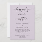 幸せな結婚式 パープルスクリプト エレガント 招待状 (正面)