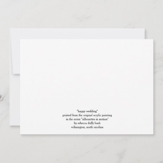 「幸せな結婚式」ビーチブランクグリーティングカード カード (裏面)