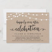 幸せな結婚後のお祝い ウェディングエロープメント セレブレーション 招待状 (正面)