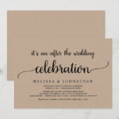 幸せな結婚後のお祝い ウェディングエロープメント セレブレーション 招待状 (正面/裏面)