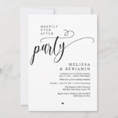 幸せな結婚後のパーティー、モダンでミニマルなレセプション 招待状 (正面)