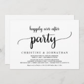 幸せな結婚後のパーティー、秘密の結婚式、素朴でシンプル 招待状 (正面/裏面)