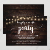 幸せな結婚後のパーティー、素朴な結婚式の挙式 招待状 (正面/裏面)