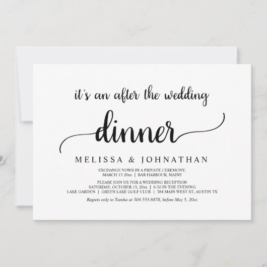 幸せな結婚後の食事会 招待状 (正面)