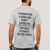 幸せな結婚生活のための7つの言葉 Tシャツ (裏面)