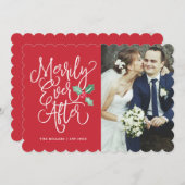 幸せな結婚生活を祝うウェディングホリデー/サンキュー写真 招待状 (正面/裏面)