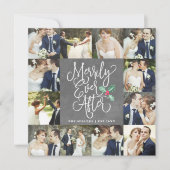 幸せな結婚生活を祝う ウェディングホリデー 12枚の写真カード サンキューカード (正面)