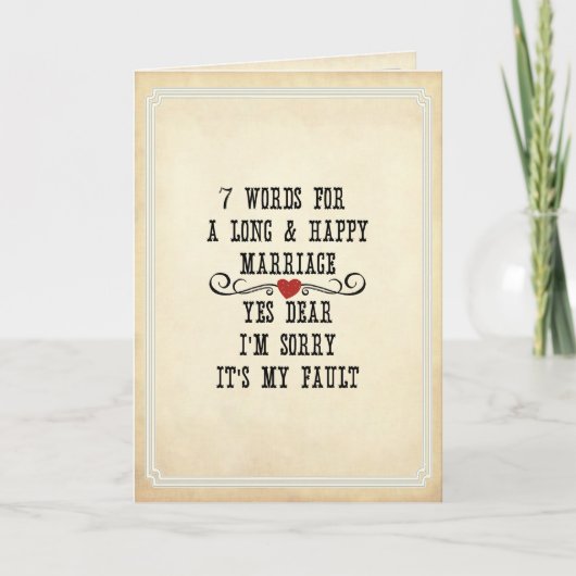 幸せな結婚生活を長く続けるための7つの言葉 カード (正面)