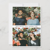 幸せな結婚生活 新婚夫婦 2人の写真 ミニマル シーズンカード (正面)