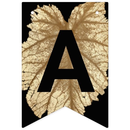 幸せな結婚記念日のフェイクな金ぱくの黒 バンティングフラッグ (第2の旗)