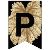 幸せな結婚記念日のフェイクな金ぱくの黒 バンティングフラッグ (第3の旗)