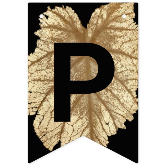 幸せな結婚記念日のフェイクな金ぱくの黒 バンティングフラッグ (第3の旗)