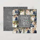 幸せな結婚記念日を祝う ホリデーシーズンにぴったりな12枚の写真カード サンキューカード (正面/裏面)