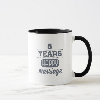 幸せな結婚5年の マグカップ