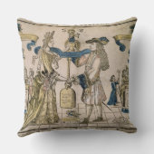 幸せな結婚(ステンシルによって着色される木版画) クッション (裏面)