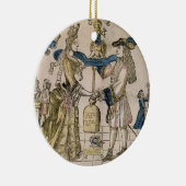 幸せな結婚(ステンシルによって着色される木版画) セラミックオーナメント (右)