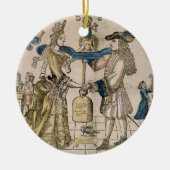 幸せな結婚(ステンシルによって着色される木版画) セラミックオーナメント (正面)