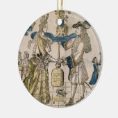 幸せな結婚(ステンシルによって着色される木版画) セラミックオーナメント (左)