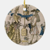 幸せな結婚(ステンシルによって着色される木版画) セラミックオーナメント (裏面)