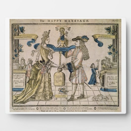 幸せな結婚(ステンシルカラーの木版画) フォトプラーク (正面)