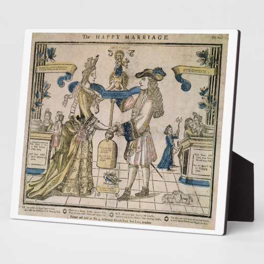 幸せな結婚(ステンシルカラーの木版画) フォトプラーク (側面)