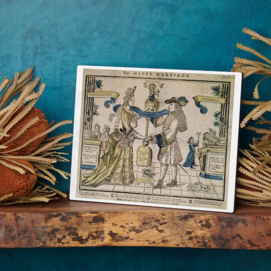 幸せな結婚(ステンシルカラーの木版画) フォトプラーク (側面)