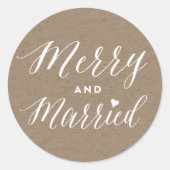 幸せな結婚 ブラウン クラフト ホリデー ウェディング ラウンドシール (正面)