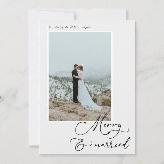 幸せな結婚 新婚のホリデー写真カード シーズンカード (正面)