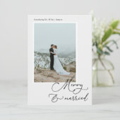 幸せな結婚 新婚のホリデー写真カード シーズンカード (スタンド正面)