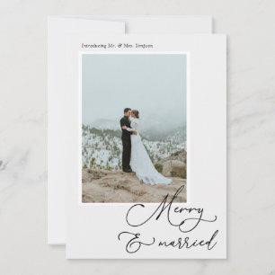 幸せな結婚 新婚のホリデー写真カード シーズンカード