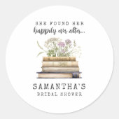 幸せな結末の本 ブライダルシャワー ラウンドシール (正面)