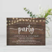 幸せな結末パーティー、ストリングライトの秘密の結婚式 招待状 (スタンド正面)