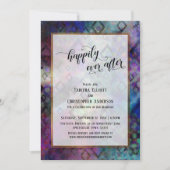 幸せな結末 カラフル アブストラクト ゴールド付き 招待状 (正面)