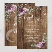 幸せな結末 ラスティック フラワー ライト レセプション 招待状 (正面/裏面)