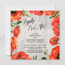 幸せな結末 赤いポピー 木製のレセプション