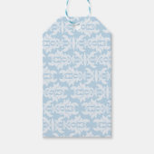 幸せな結末 青いエレガントな絵本 ギフトタグ (正面)