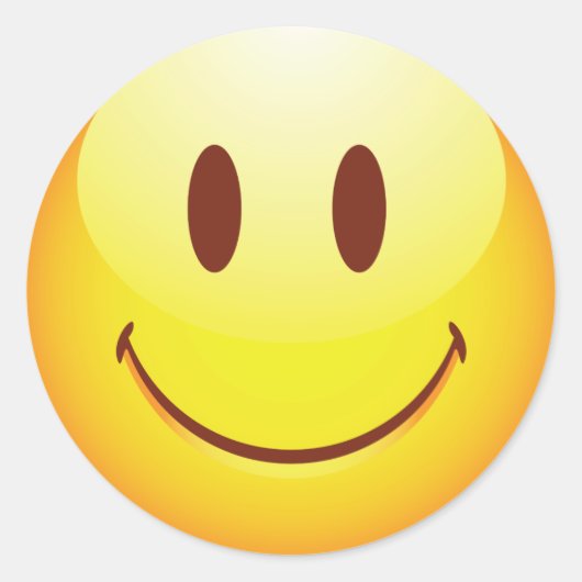 幸せな絵文字 ラウンドシール (正面)