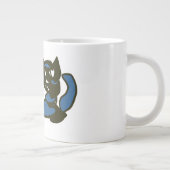 幸せな緑のジャックオーランタン黒猫 ジャンボコーヒーマグカップ (右)