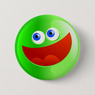 幸せな緑のSmilie 缶バッジ