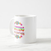 幸せな編み物のハート コーヒーマグカップ (正面左)