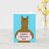 幸せな縁組の日 馬 カード (黄色い花)